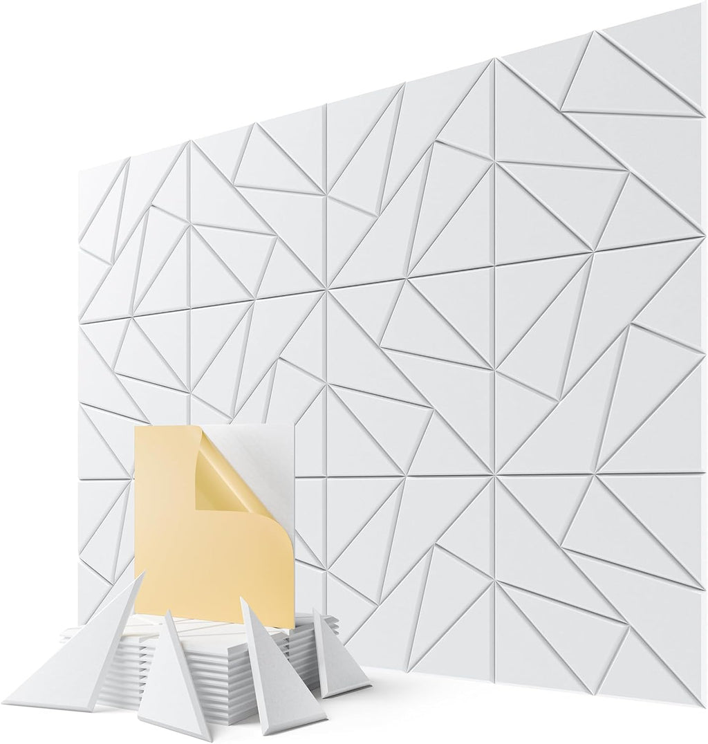 12 Pack Self Adhesive Acoustic Foam Panels, Black