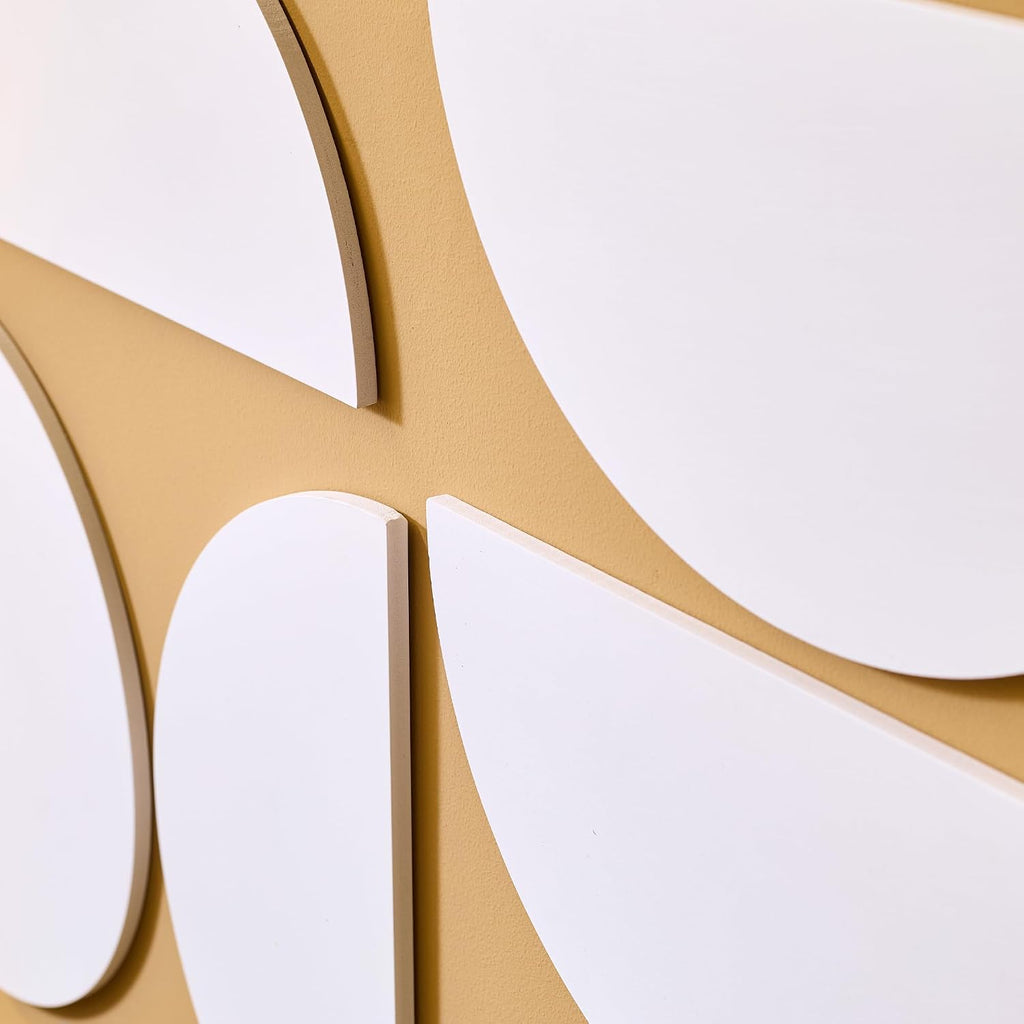 24 Pack Half Circles 3D Wall Panels, White