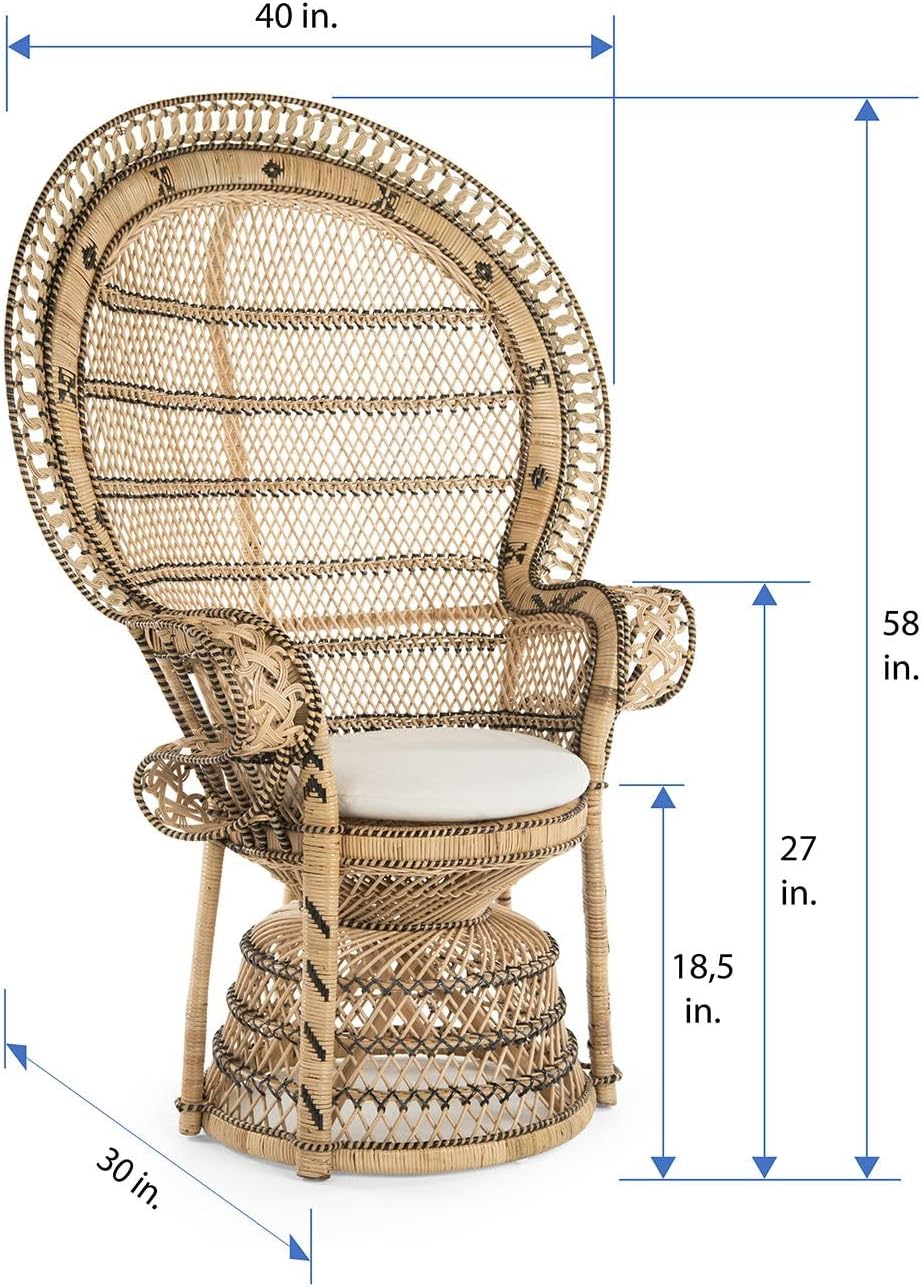 Large Natural Rattan Grand Peacock Chair
