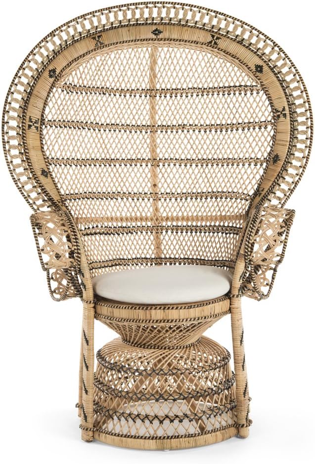 Large Natural Rattan Grand Peacock Chair