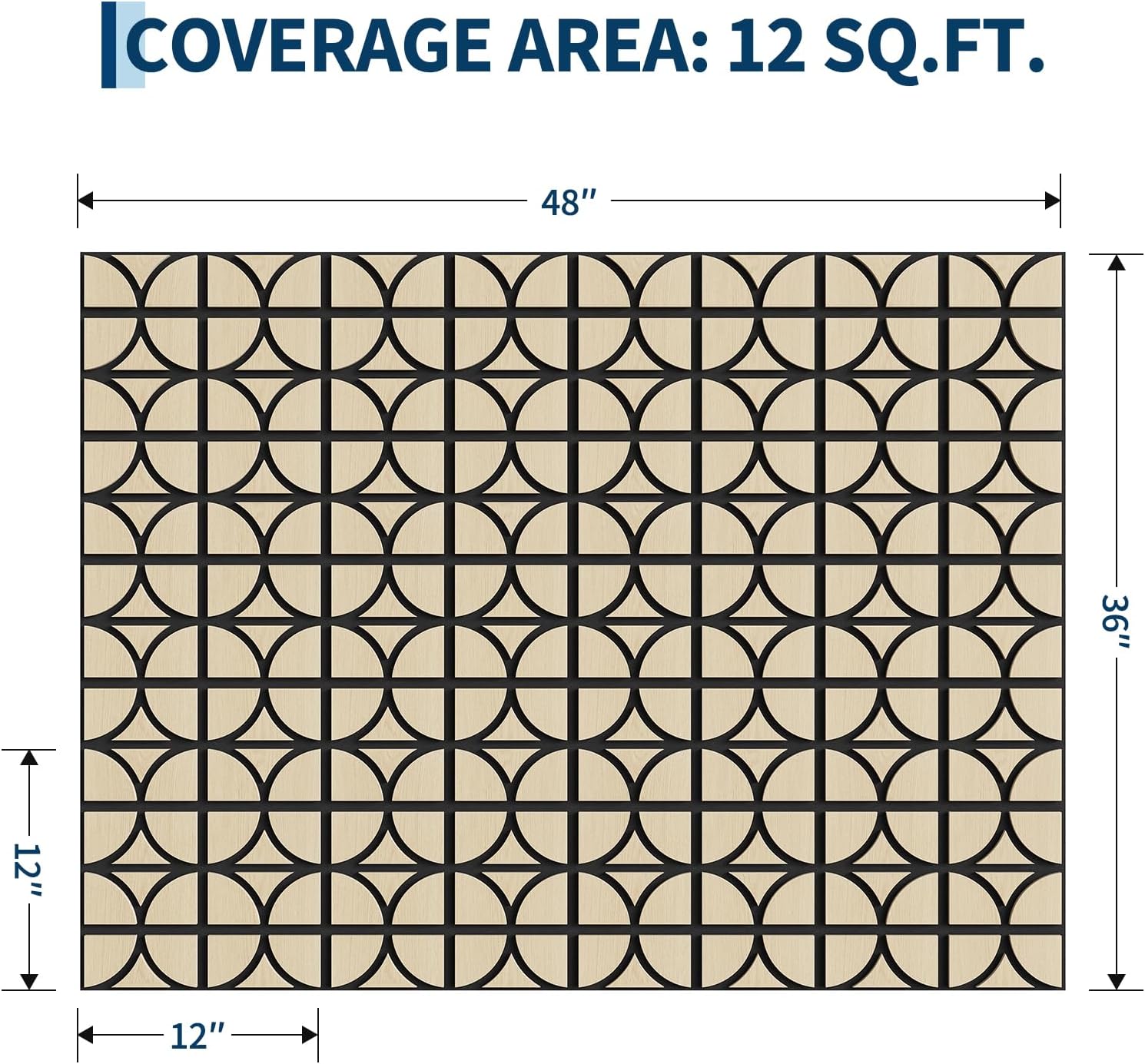 12 Pack Wood Acoustic Wall Panels, Walnut