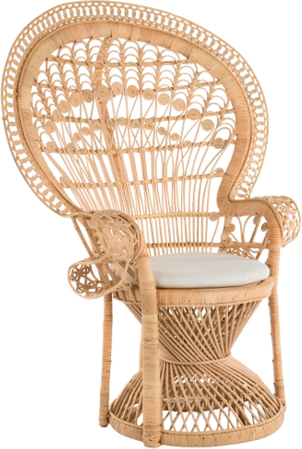 Grand Peacock Rattan Accent Chair, Natural