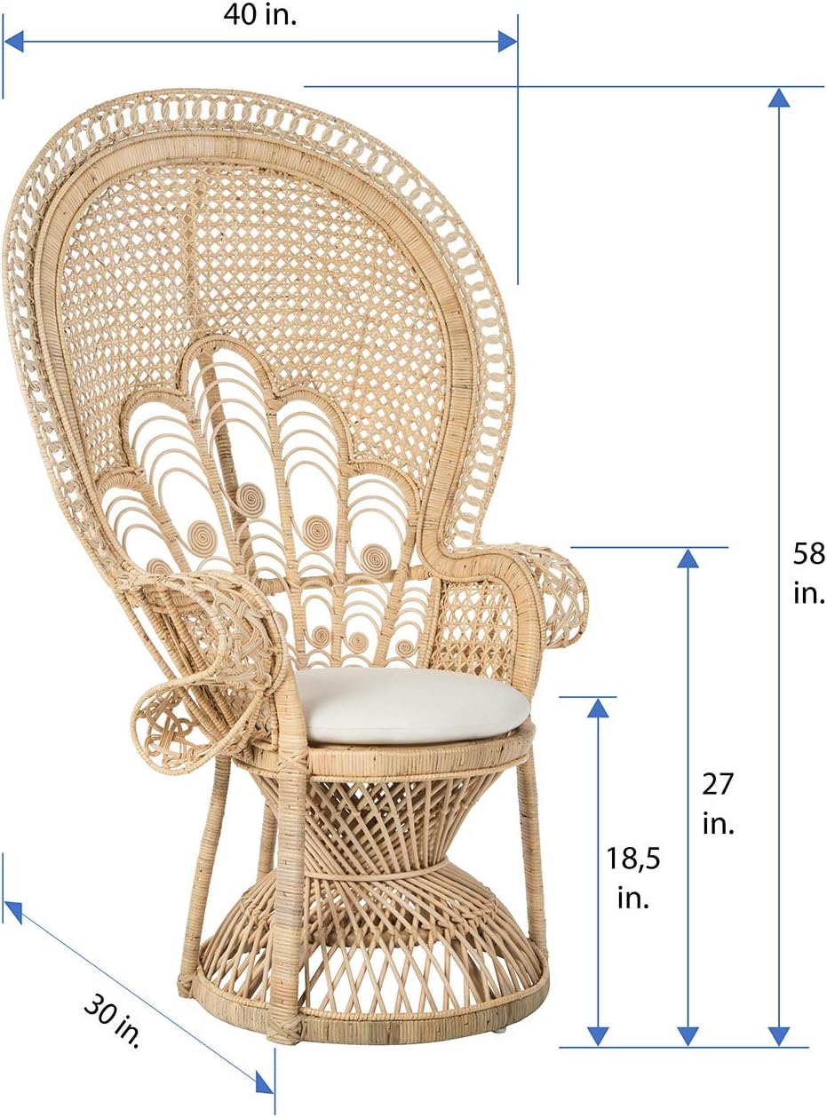 Natural Rattan Lady Peacock Lounge Chair