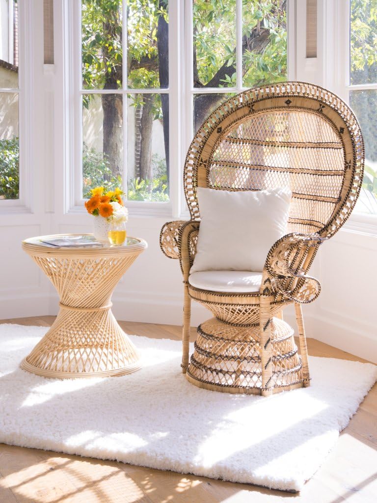 Large Natural Rattan Grand Peacock Chair