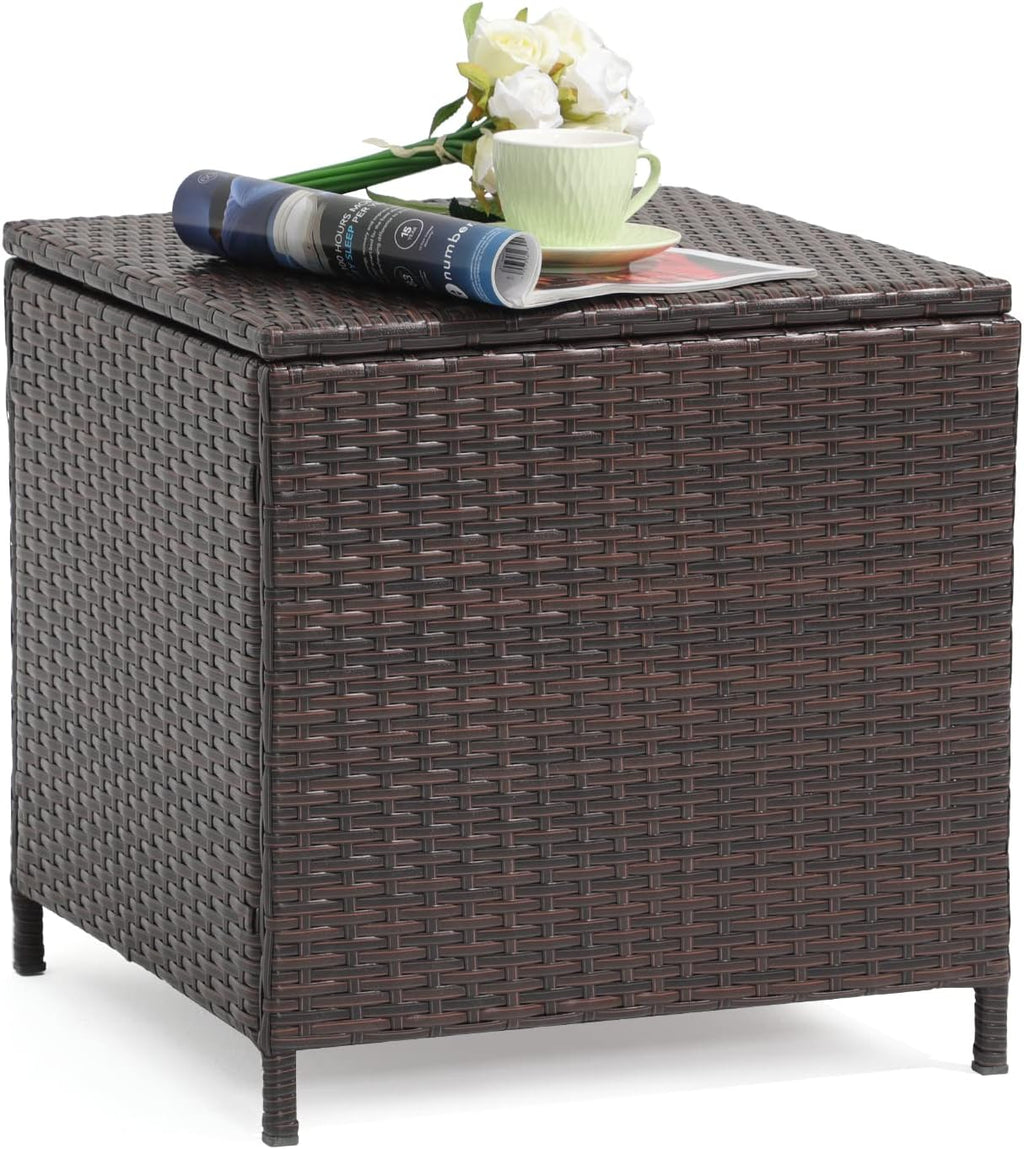 Garden Square Rattan Storage Side Table