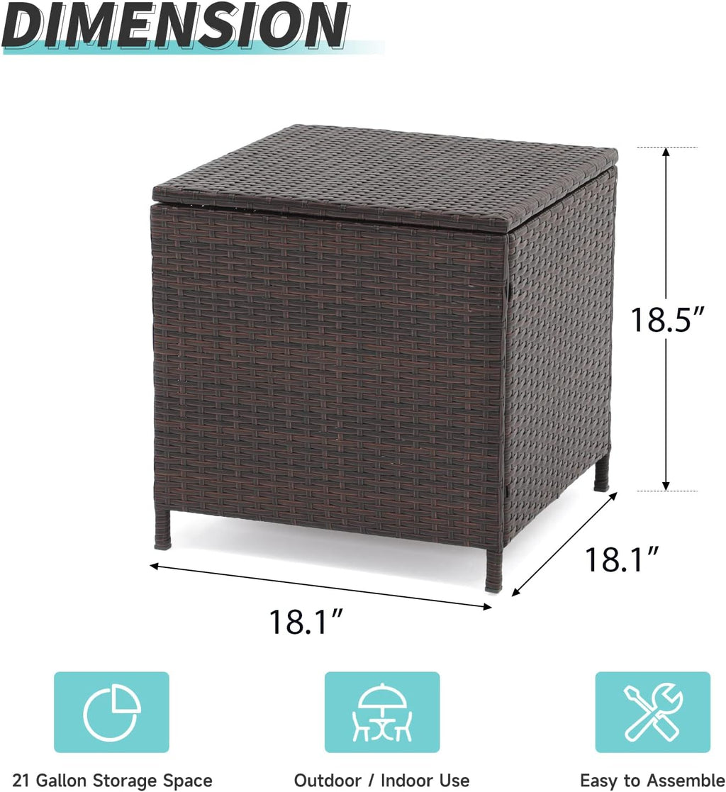 Garden Square Rattan Storage Side Table