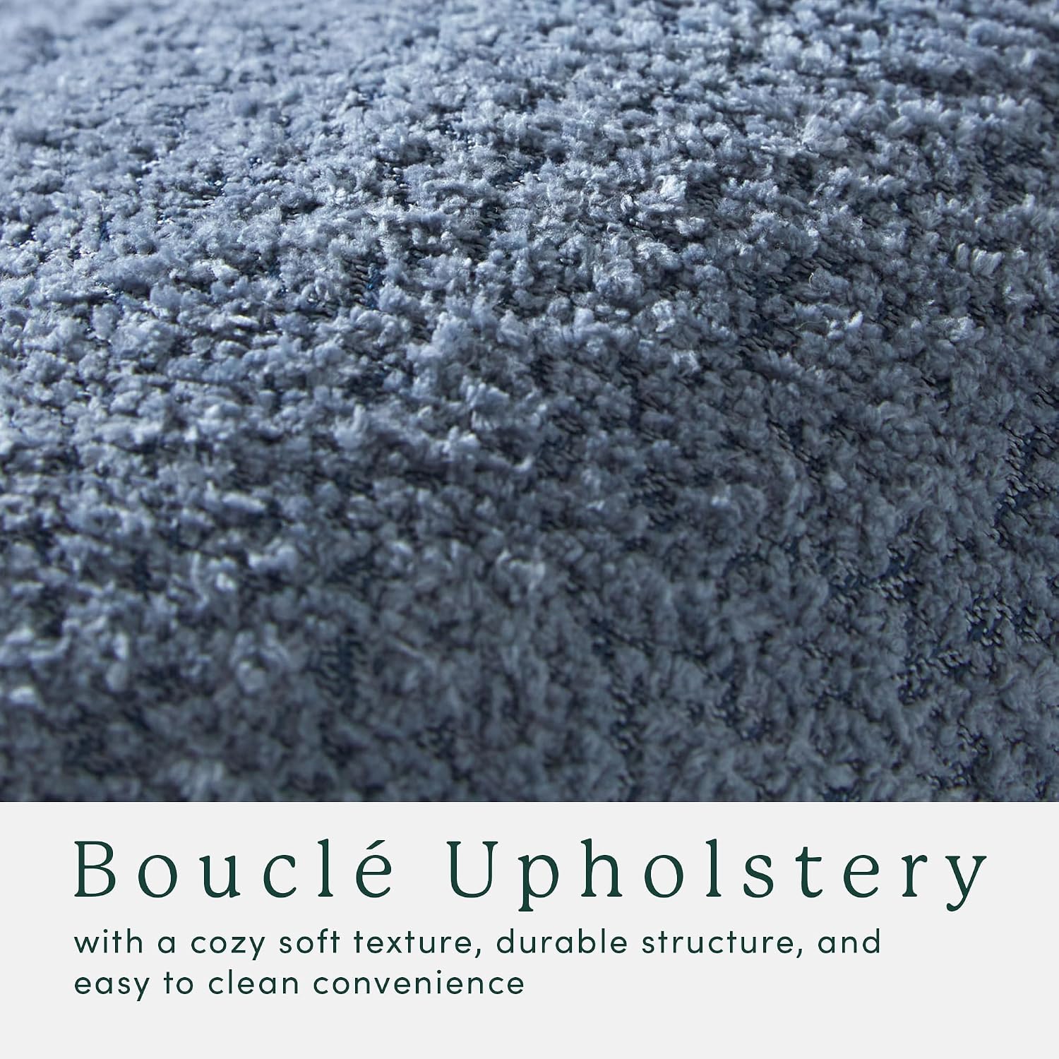 Linley Bouclé Storage Ottoman, Soft Blue