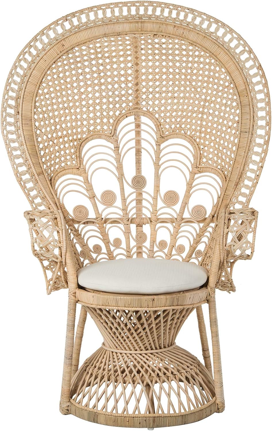 Natural Rattan Lady Peacock Lounge Chair