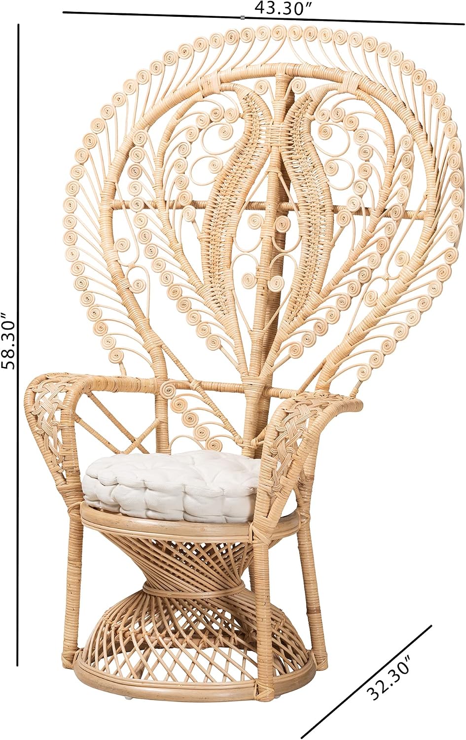Fedra Natural Rattan Peacock Chair