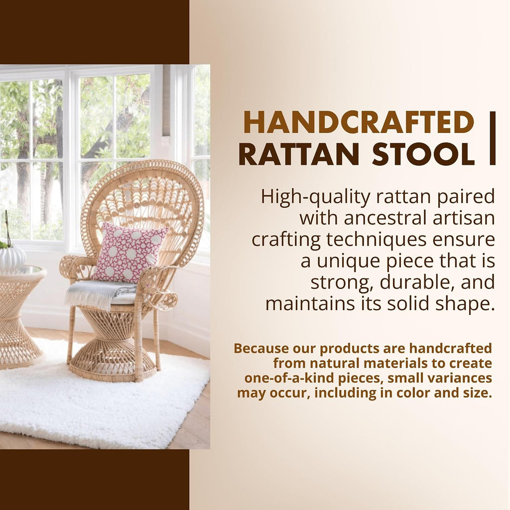 Grand Peacock Rattan Accent Chair, Natural