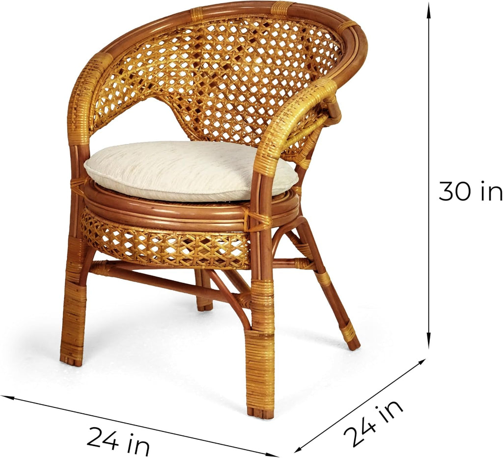 Handmade Rattan Dining Chair, Colonial
