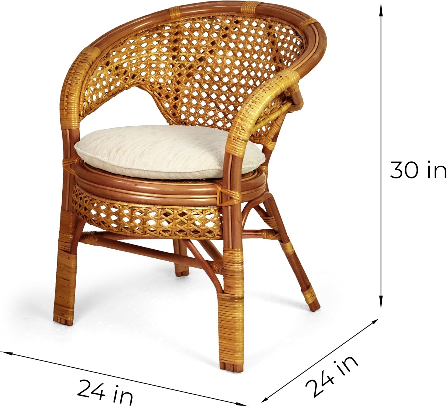 Handmade Rattan Dining Chair, Colonial