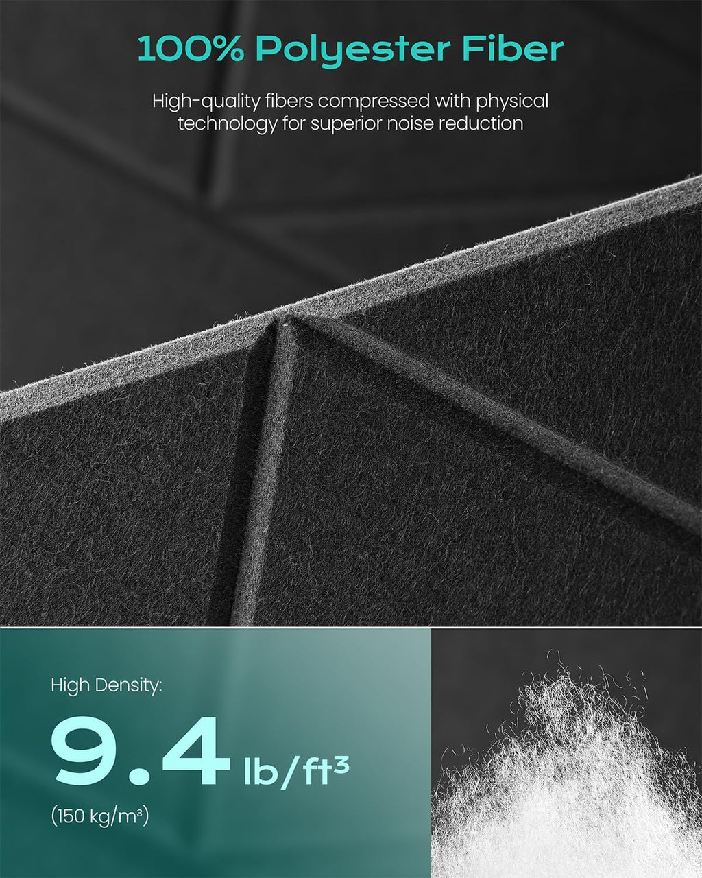 18 Pack Self Adhesive Acoustic Foam Panels, Black