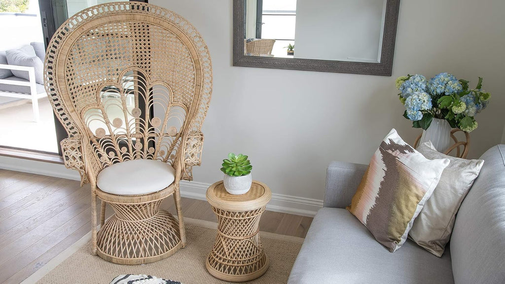 Natural Rattan Lady Peacock Lounge Chair