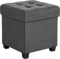 Small Storage Ottoman Foot Stool, Dark Gray
