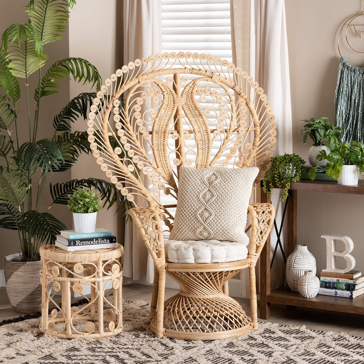 Fedra Natural Rattan Peacock Chair