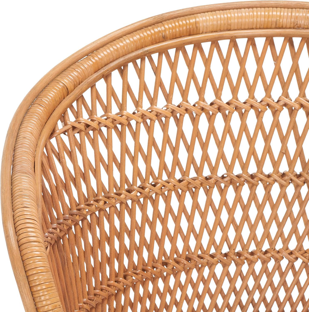 Rattan Swivel Accent Chair, Natural White