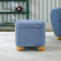 Linley Bouclé Storage Ottoman, Soft Blue