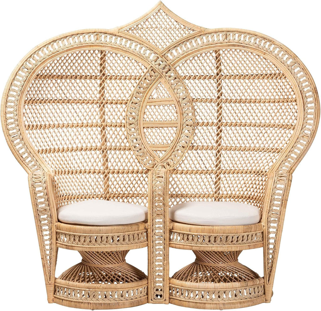 Nerita Natural Rattan 2-Seater Peacock Chair