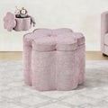 Collection Pink Flower Storage Ottoman, Sandy Pink
